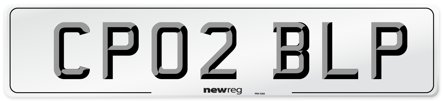 CP02 BLP Number Plate from New Reg